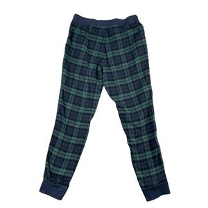UGG Plaid Flannel Pajama‎ Sleepwear Pants Adult L Green Blue Pockets Drawstring